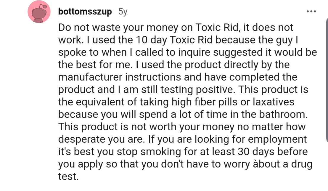 Toxin Rid Negative Review